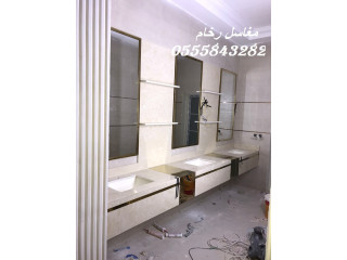 تركيب وتفصيل مغاسل رخام حمامات في الرياض